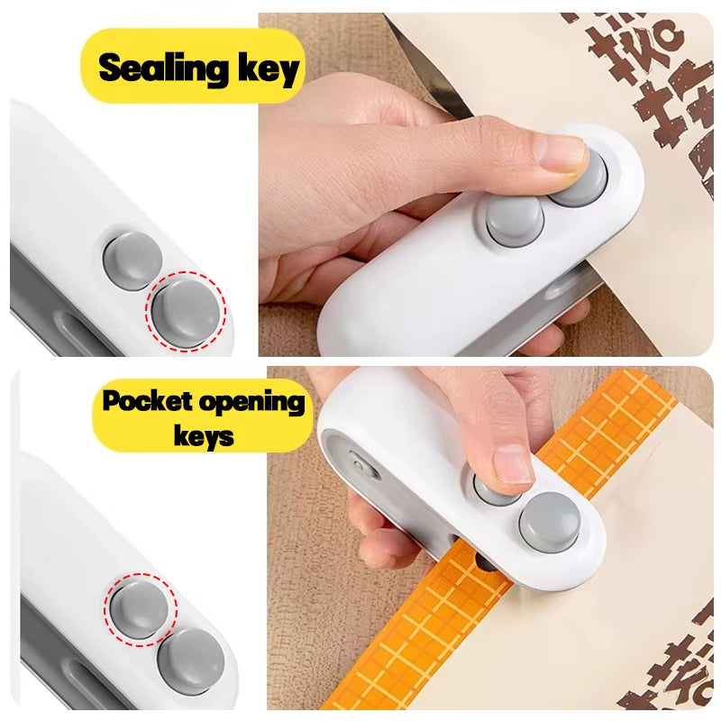 Rechargable Heat Sealer Food Snacks Packaging Heat Sealer Mini Heat Bag Sealing Machine Household Moisture-Proof Sealing Tool